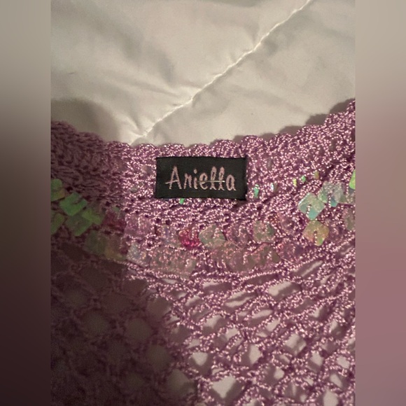 Vintage Y2K Purple Crochet Top with Sequin Accents - Picture 6 of 10